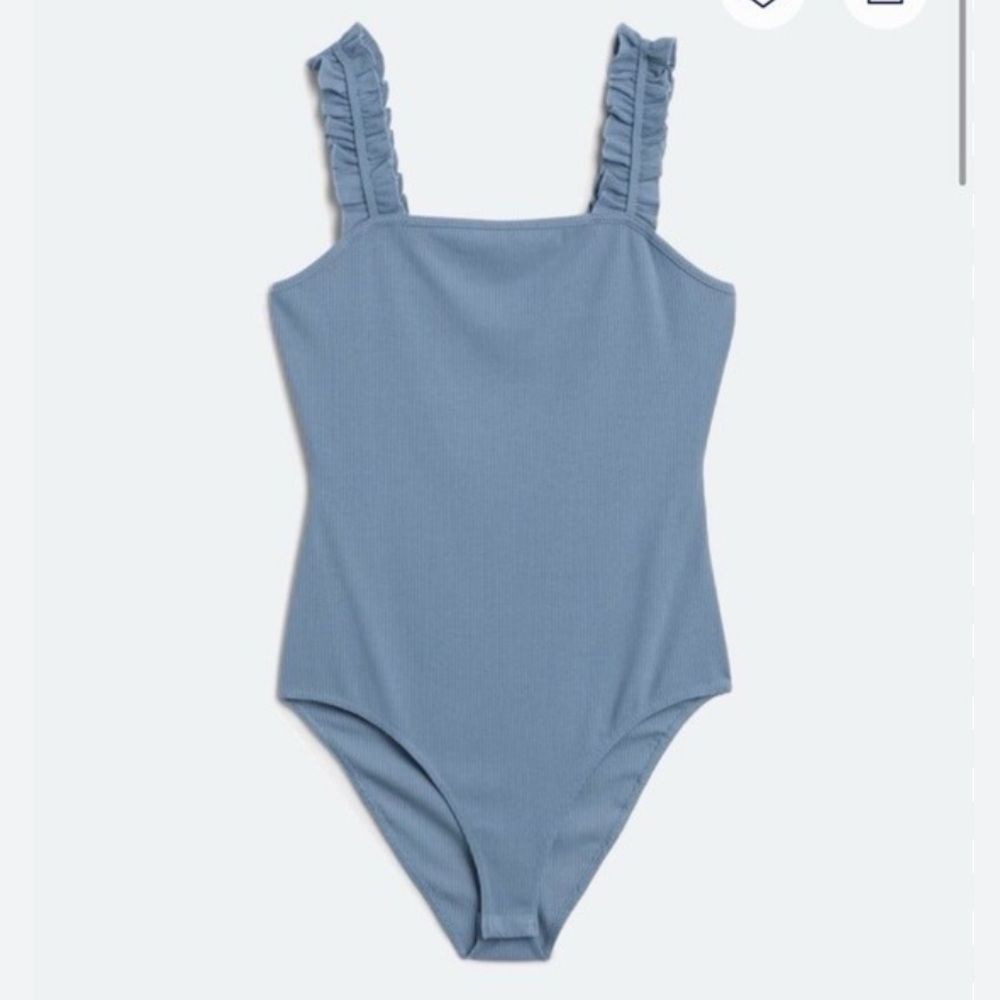 KAILEIGH Raina Ruffle Straps Knit Bodysuit